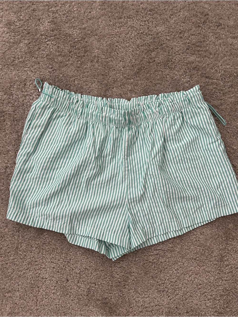 No Boundaries Mint and White Striped High Waist Shorts